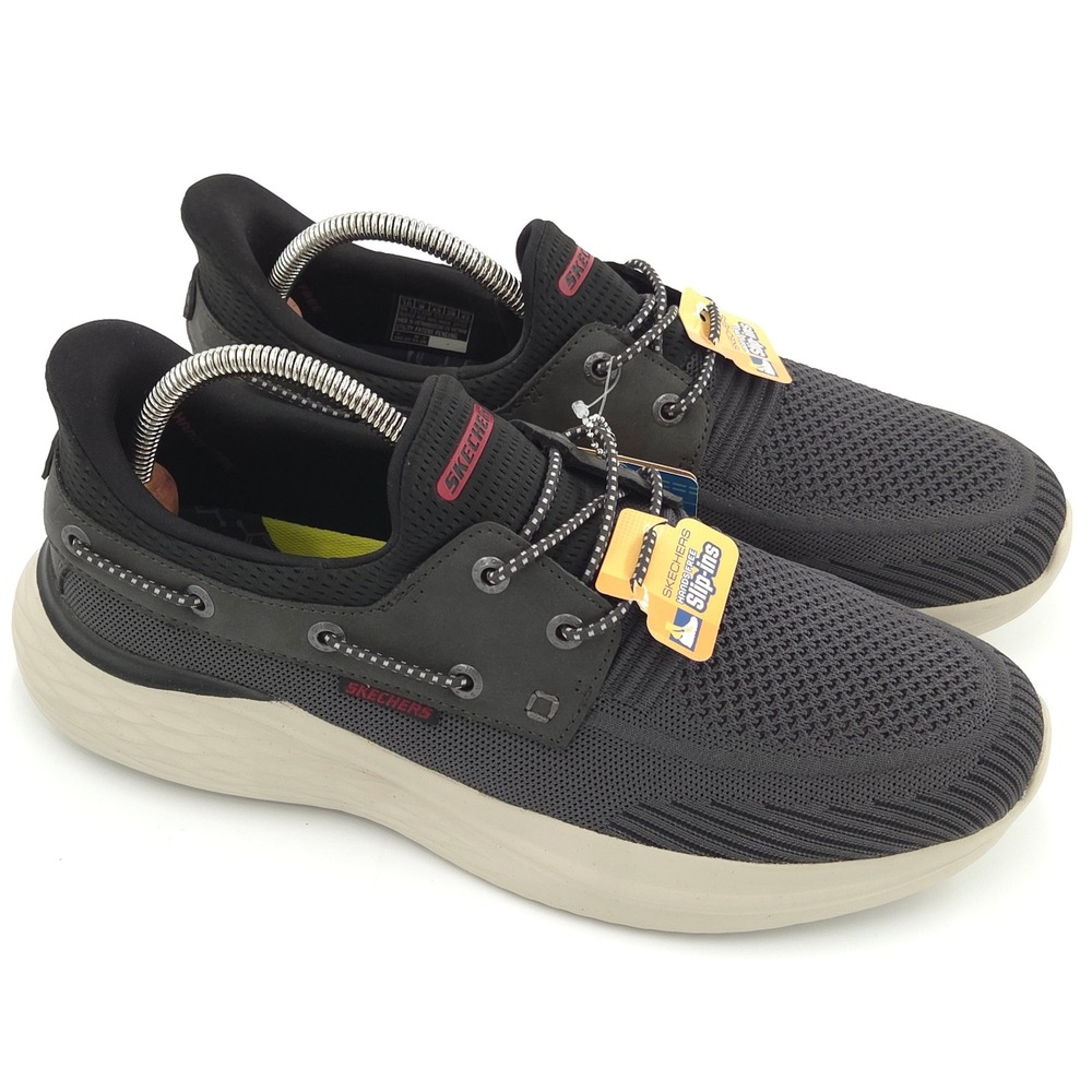 Skechers Lawson Parasail Sneaker Men 10 Gray Black Slip-Ins Boat Casual Shoe NEW